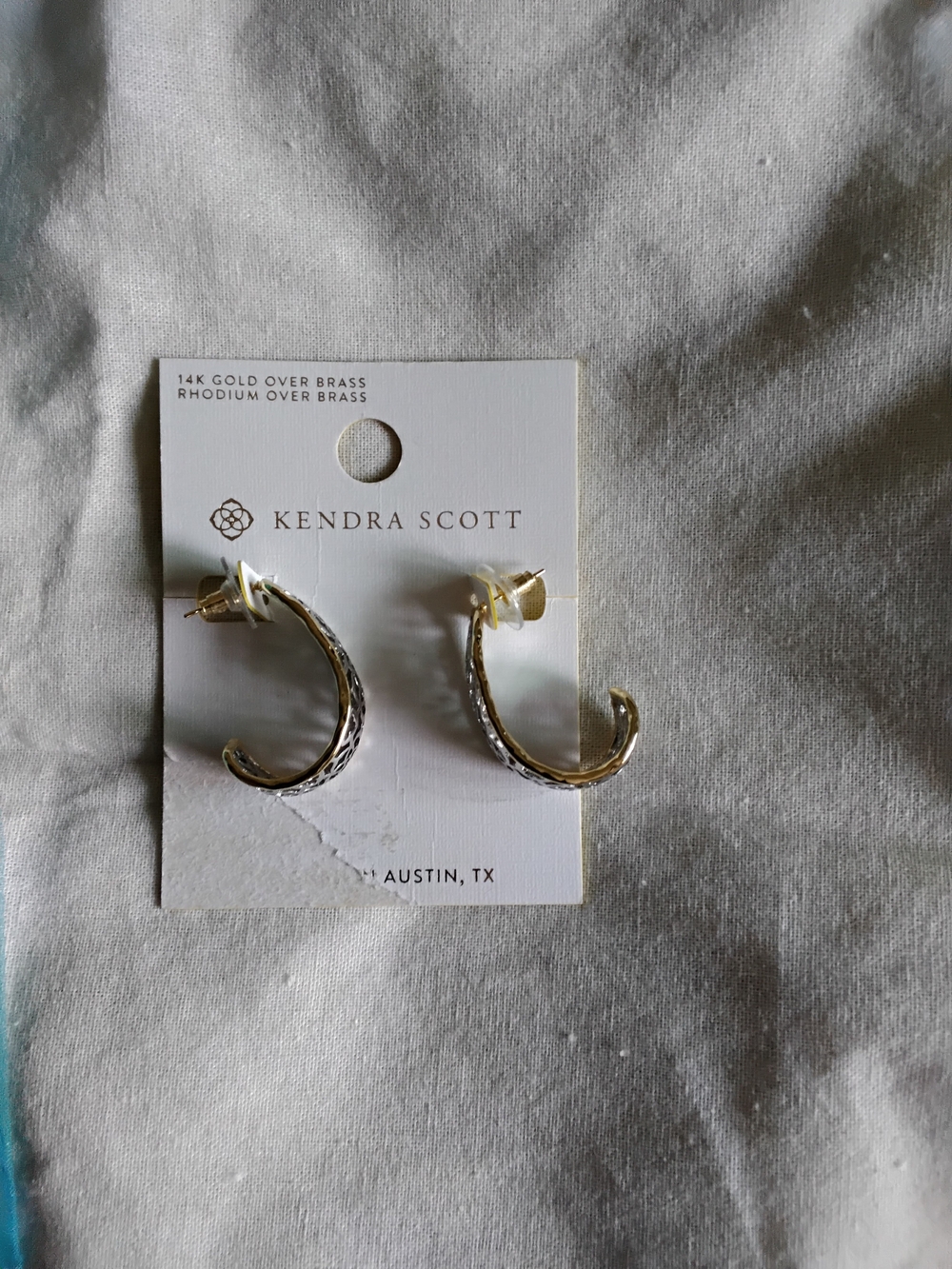 Kendra Scott Two-Tone Textured Hoop Earrings